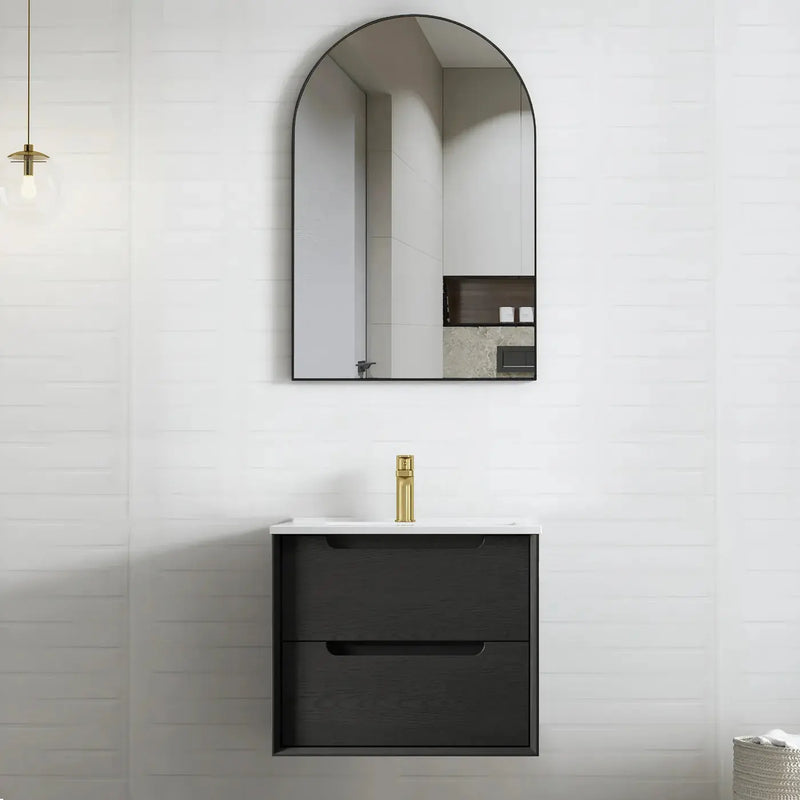 BLACK OAK BYRON 600MM WALL HUNG VANITY FIL Kitchen Bathroom