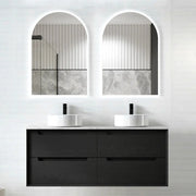 BLACK OAK BYRON 1200MM DOUBLE BOWL WALL HUNG VANITY FIL Kitchen Bathroom