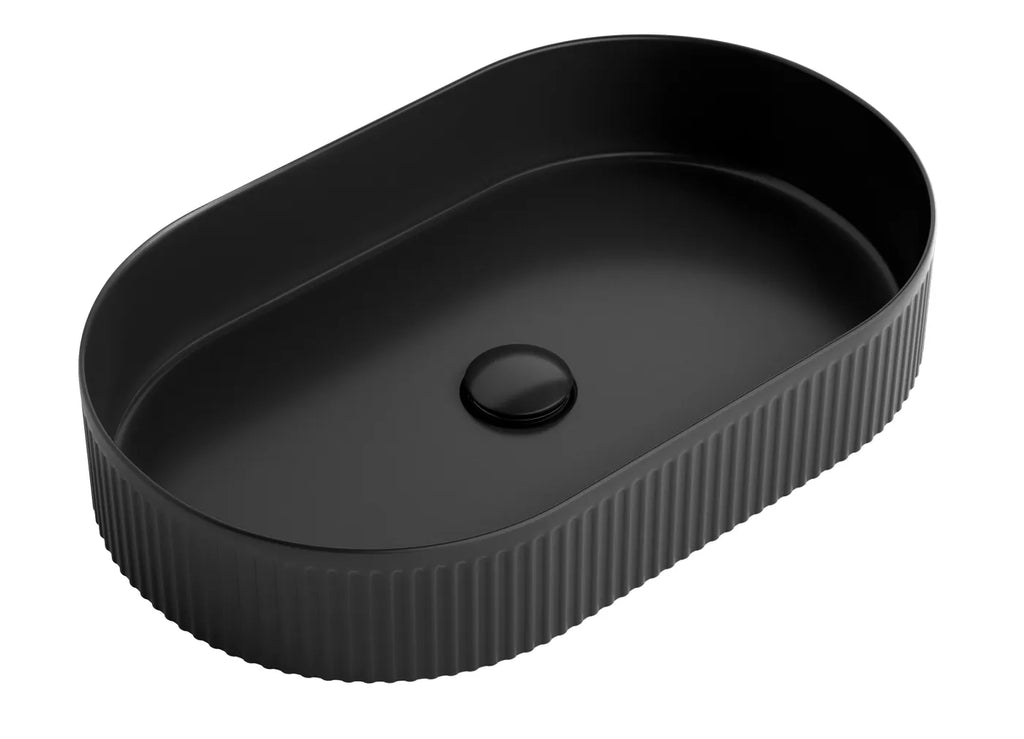 KENSINGTON 580X360X100 OVAL FLUTED BASIN