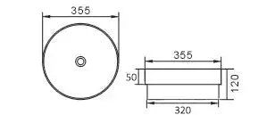 INSERT ROUND BASIN SLIM NTH 355X355X120mm FIL Kitchen Bathroom