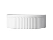 OXFORD 395X395X125mm ROUND FLUTED BASIN White/Black FIL Kitchen Bathroom