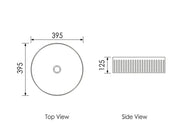 OXFORD 395X395X125mm ROUND FLUTED BASIN White/Black FIL Kitchen Bathroom