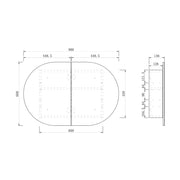 BONDI 900X600 SHAVING CABINET BLACK OAK FIL Kitchen Bathroom