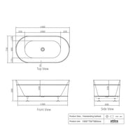 ATTICA BONDI BATH 1500 GLOSS WHITE FIL Kitchen Bathroom
