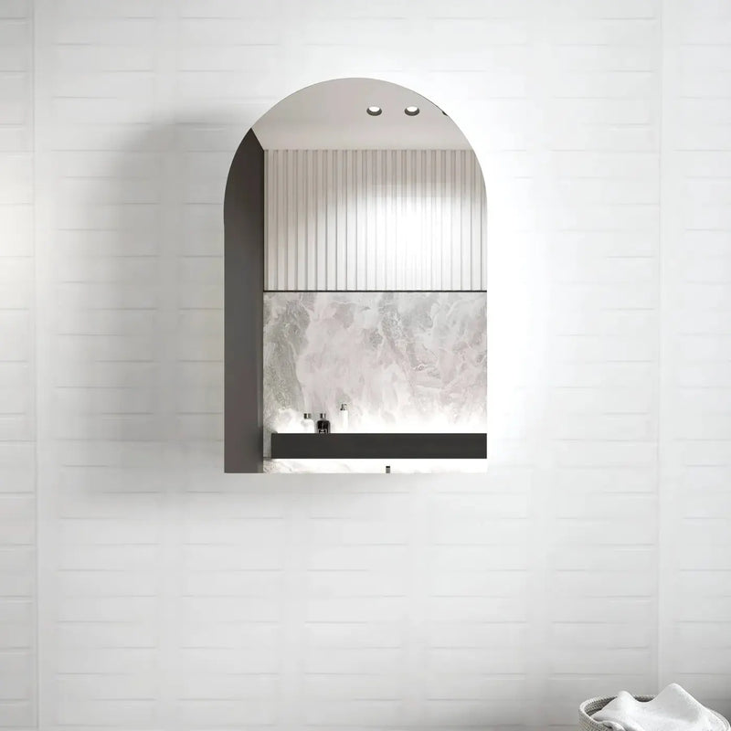 ARCHIE SHAVING CABINET 900X600X120 BLACK OAK FIL Kitchen Bathroom