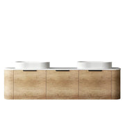 BONDI NATURAL OAK 1800X460 CURVE VANITY FIL Kitchen Bathroom