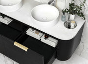 BONDI BLACK OAK 1500X460 CURVE VANITY FIL Kitchen Bathroom