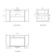 BONDI NATURAL OAK 900X460 CURVE VANITY FIL Kitchen Bathroom