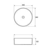 Radius Round Above Counter Basin Carrara 360x360x115mm - FIL Kitchen Bathroom