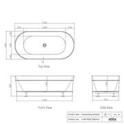 ATTICA BONDI BATH 1700 MATT WHITE FIL Kitchen Bathroom