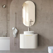 BONDI SATIN WHITE FLUTED 600X460 CURVE VANITY FIL Kitchen Bathroom