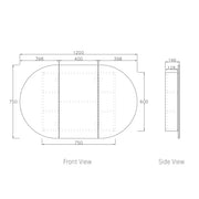 BONDI 1200X750 SHAVING CABINET WHITE FIL Kitchen Bathroom
