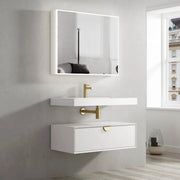 MOONLIGHT 900X460X80MM SOLID SURFACE TOP WALL HUNG BASIN FIL Kitchen Bathroom
