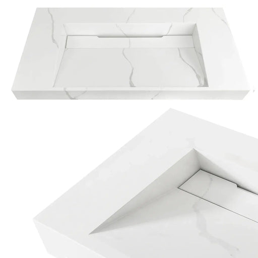 MOONLIGHT 900X460X80MM SOLID SURFACE TOP WALL HUNG BASIN FIL Kitchen Bathroom