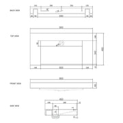 MOONLIGHT 900X460X80MM SOLID SURFACE TOP WALL HUNG BASIN FIL Kitchen Bathroom