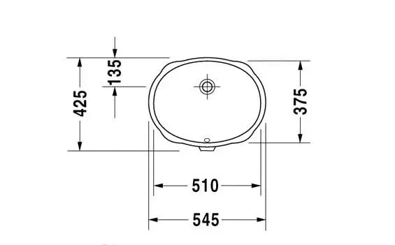 UNDER MOUNT BASIN OVAL 545X425X190mm FIL Kitchen Bathroom