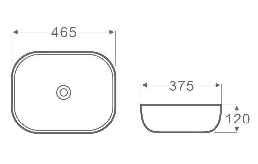 BASIN OVAL 465X375X120 GLOSS WHITE