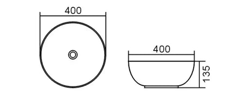 BONDI BASIN 400 ROUND WHITE/GREY FIL Kitchen Bathroom