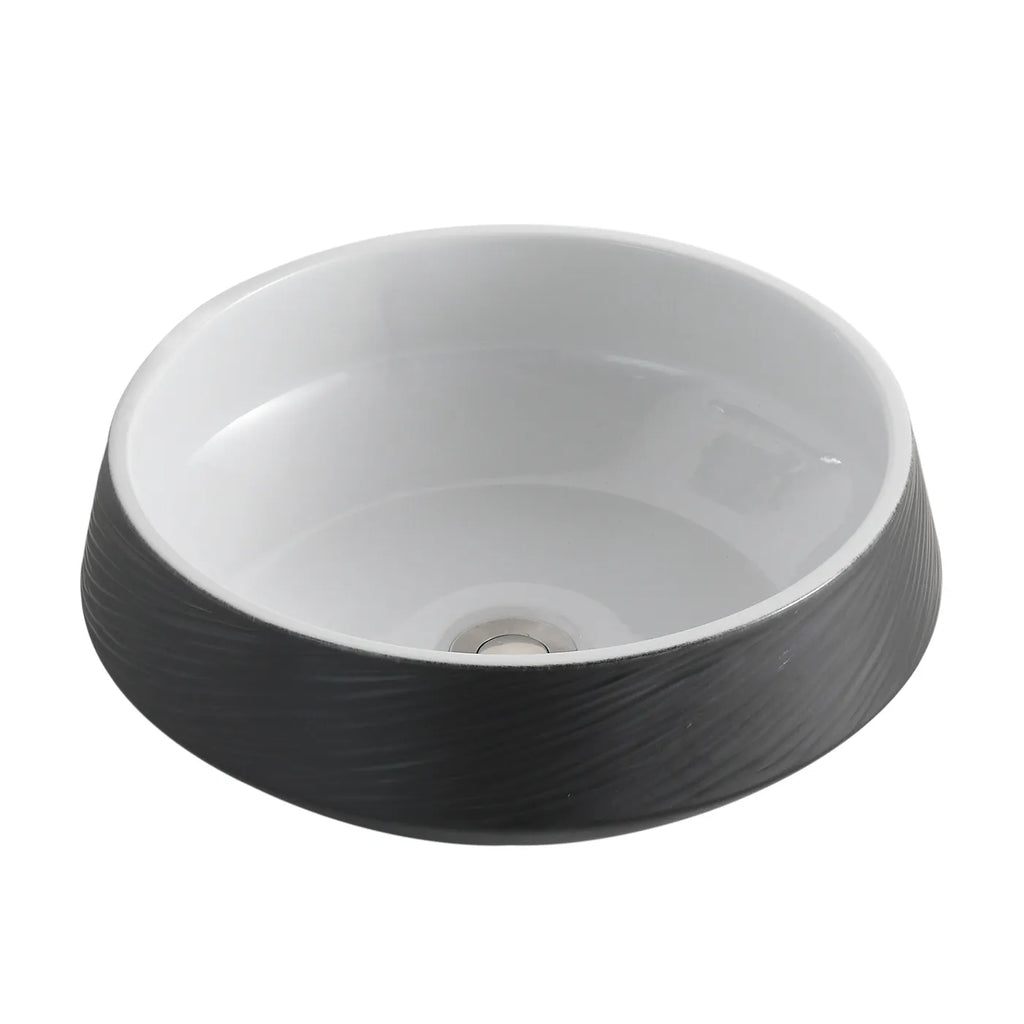 HANDCRAFT BASIN 410X410 BLACK & WHITE