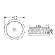 HANDCRAFT BASIN 410X410 BLACK & WHITE FIL Kitchen Bathroom