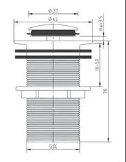 POP UP WASTE NF 32MM CHROME/BLACK FIL Kitchen Bathroom