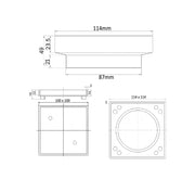 Smart Tiles Waste 114 Solid Square Brass Chrome/Matte Black/Brushed Gold FIL Kitchen Bathroom