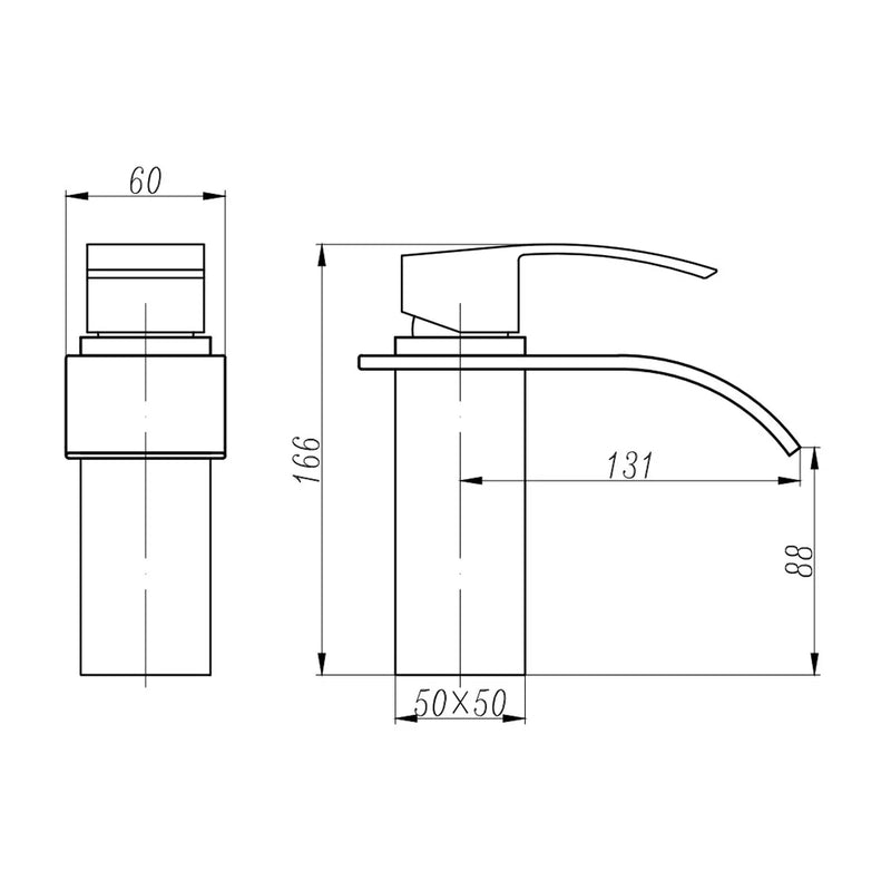 CASCADE Waterfall Matt Black Basin Mixer FIL Kitchen Bathroom