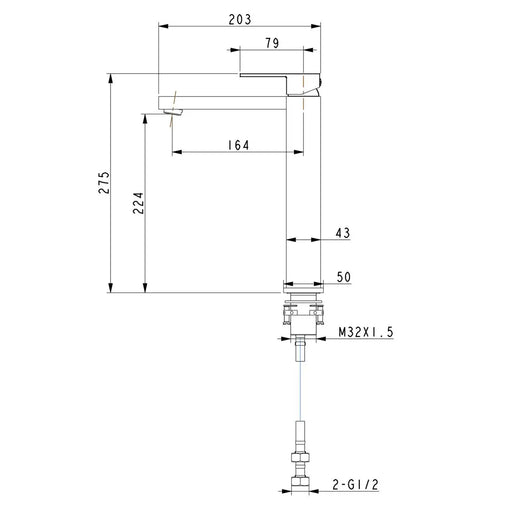 BLAZE Chrome Tall Basin Mixer FIL Kitchen Bathroom