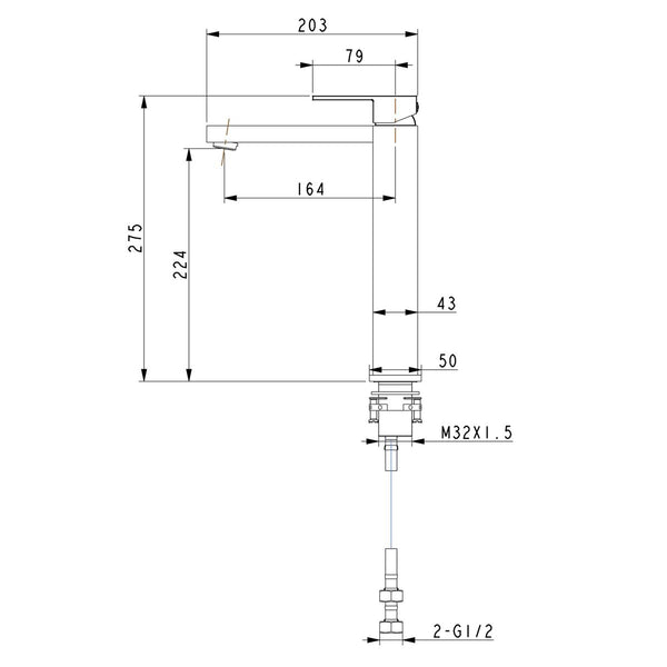 BLAZE Chrome Tall Basin Mixer