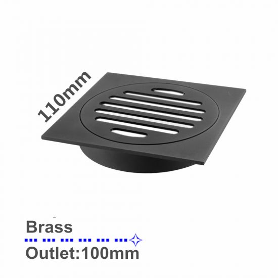 110x110mm Square Brass Floor Waste Shower Grate Drain Outlet 100mm