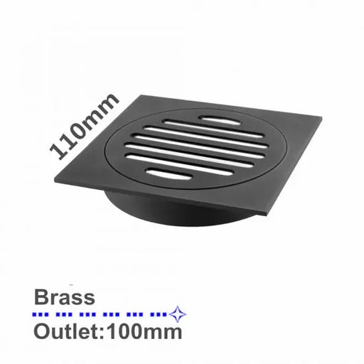 110x110mm Square Brass Floor Waste Shower Grate Drain Outlet 100mm FIL Kitchen Bathroom
