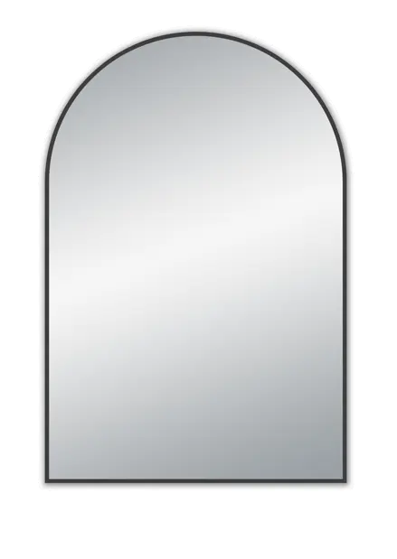 UNI-GUNMETAL GREY/MATTE BLACK/BRUSHED GOLD ARCH FRAMED MIRROR 600X900MM FIL Kitchen Bathroom