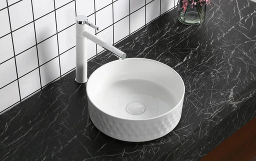 Above Counter Basin Ceramic Diamond Basin Gloss White/Matte White 360x 360 x 120mm - FIL Kitchen Bathroom