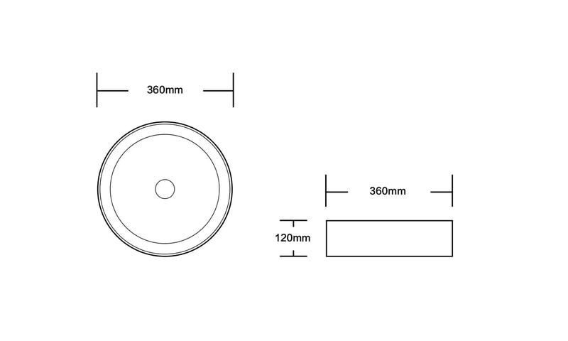 Above Counter Basin Ceramic Diamond Basin Matte Black 360x 360x 120mm - FIL Kitchen Bathroom