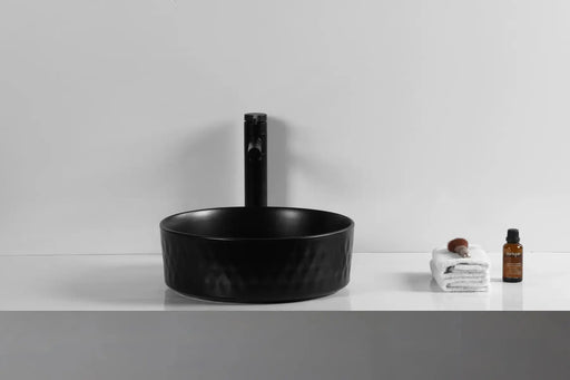 Above Counter Basin Ceramic Diamond Basin Matte Black 360x 360x 120mm - FIL Kitchen Bathroom