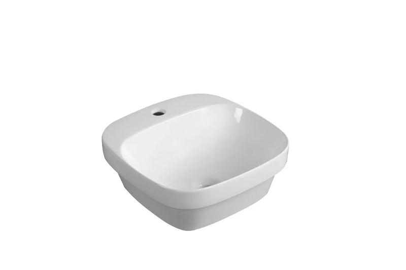Semi Inset Ceramic Basin Gloss White 420x 420x 155mm/500x 420x 155mm - FIL Kitchen Bathroom