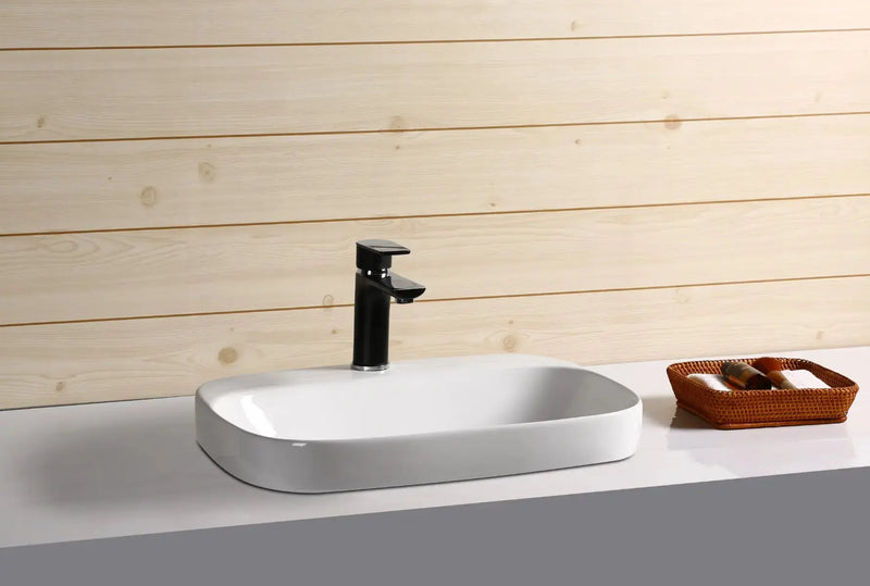 Semi Inset Ceramic Basin Gloss White 420x 420x 155mm/500x 420x 155mm - FIL Kitchen Bathroom