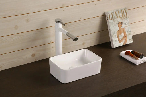Above Counter Ceramic Basin Gloss White 300x 200x 100mm - FIL Kitchen Bathroom