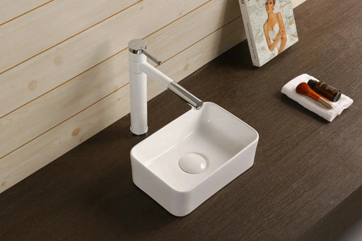 Above Counter Ceramic Basin Gloss White 300x 200x 100mm - FIL Kitchen Bathroom