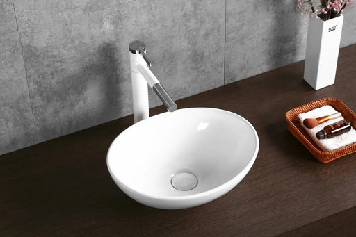 Above Counter Ceramic Basin Gloss White 410 x 330x 140mm - FIL Kitchen Bathroom