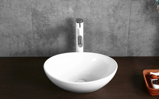 Above Counter Ceramic Basin Gloss White 410 x 330x 140mm - FIL Kitchen Bathroom