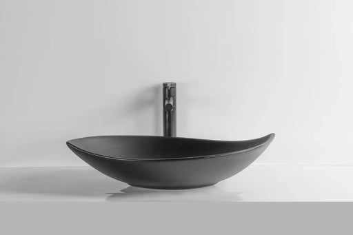 Above Counter Ceramic Basin Matte Black 660mmx 390mmx 150mm - FIL Kitchen Bathroom