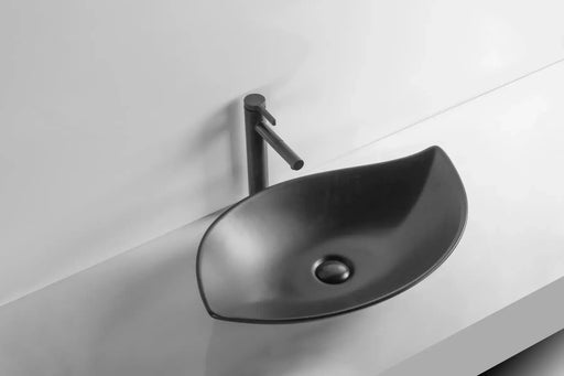 Above Counter Ceramic Basin Matte Black 660mmx 390mmx 150mm - FIL Kitchen Bathroom