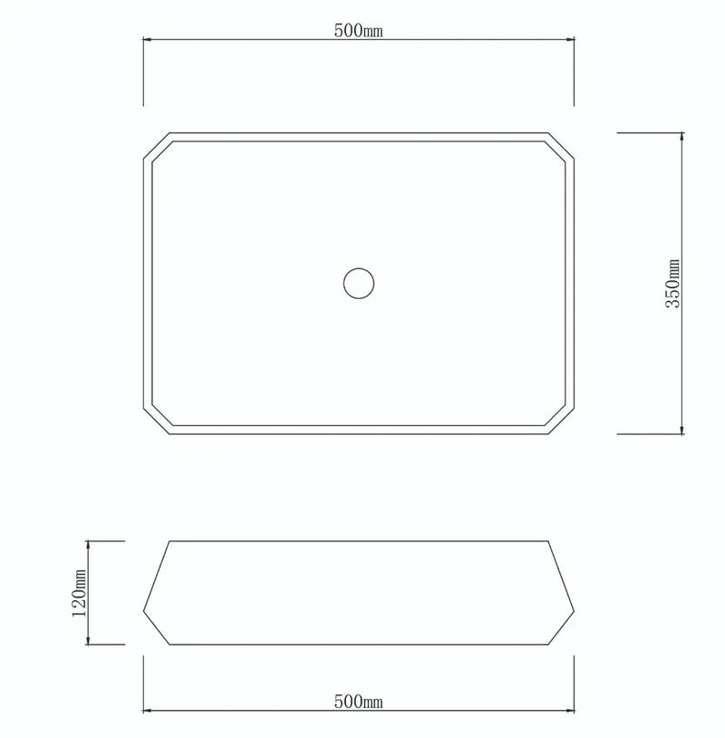 Above Counter Basin Concrete Basin Matte Grey  500x 350x 120mm - FIL Kitchen Bathroom