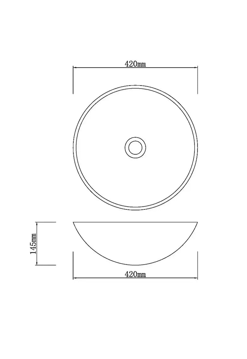 Above Counter Basin Tempered Glass Mosaic Basin Black & White 420x 420x 145mm - FIL Kitchen Bathroom