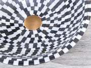 Above Counter Natural Stone Mosaic Basin White & Black Marble 420x 420 x 140mm - FIL Kitchen Bathroom