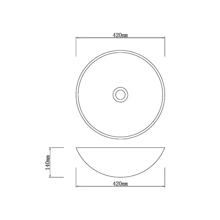 Above Counter Natural Stone Basin Antique Brown Marble 420x 420 x 140mm - FIL Kitchen Bathroom
