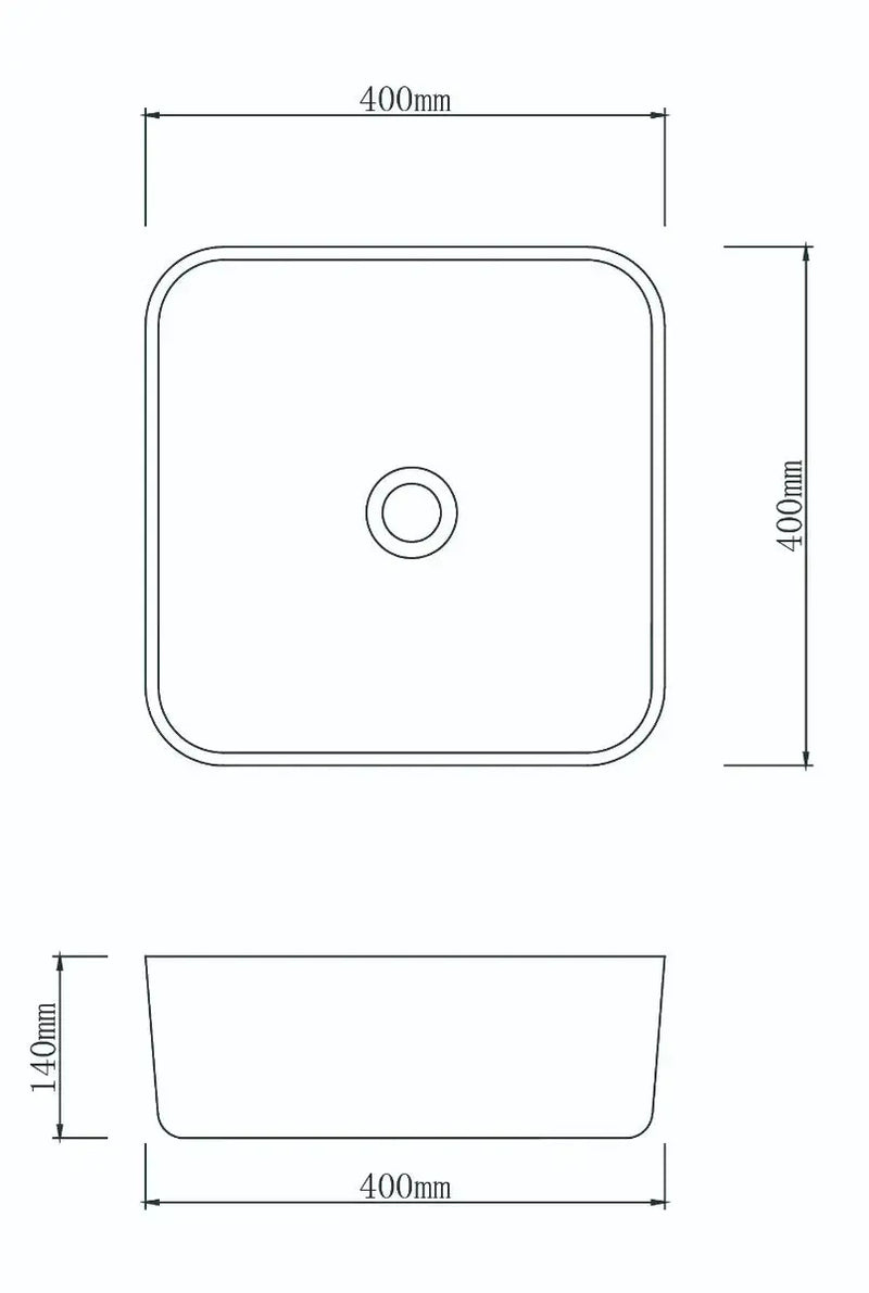 Above Counter Basin Natural Stone Basin White & Grey Marble  400x 400x 140mm - FIL Kitchen Bathroom