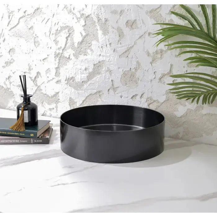 HANDMADE BASIN Above Counter Stainless Steel Basin Gun Metal 380X380X110mm - FIL Kitchen Bathroom
