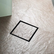Kano Square Tile Insert Floor Waste - Stainless Steel Silver/Matte Black Sedek